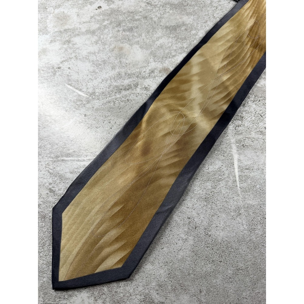 Versailles By PIATTELI 100% Silk Tie Mens One Size Gold Pointed Satin Necktie